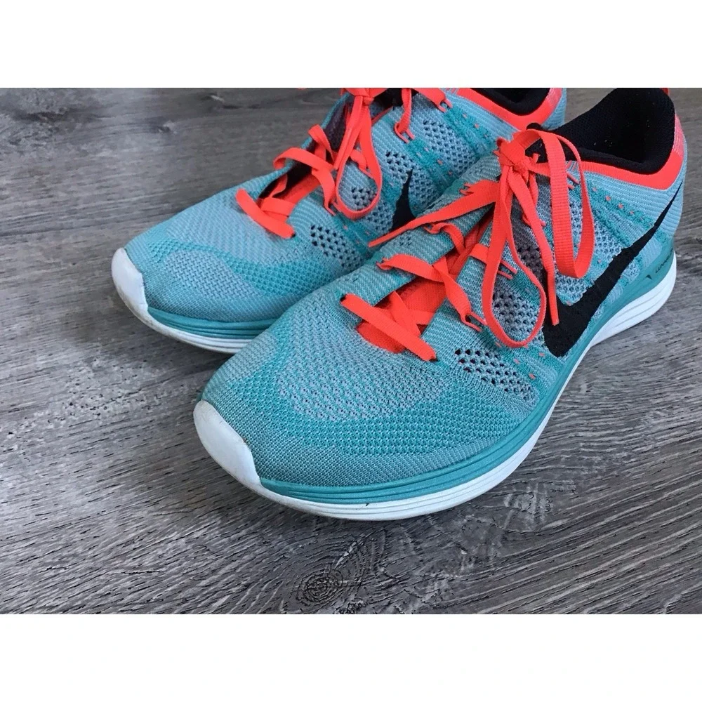 Nike Flyknit Lunar1 Sport Turquoise Pink Women's Sz 9.5 Running Shoes 554888-300